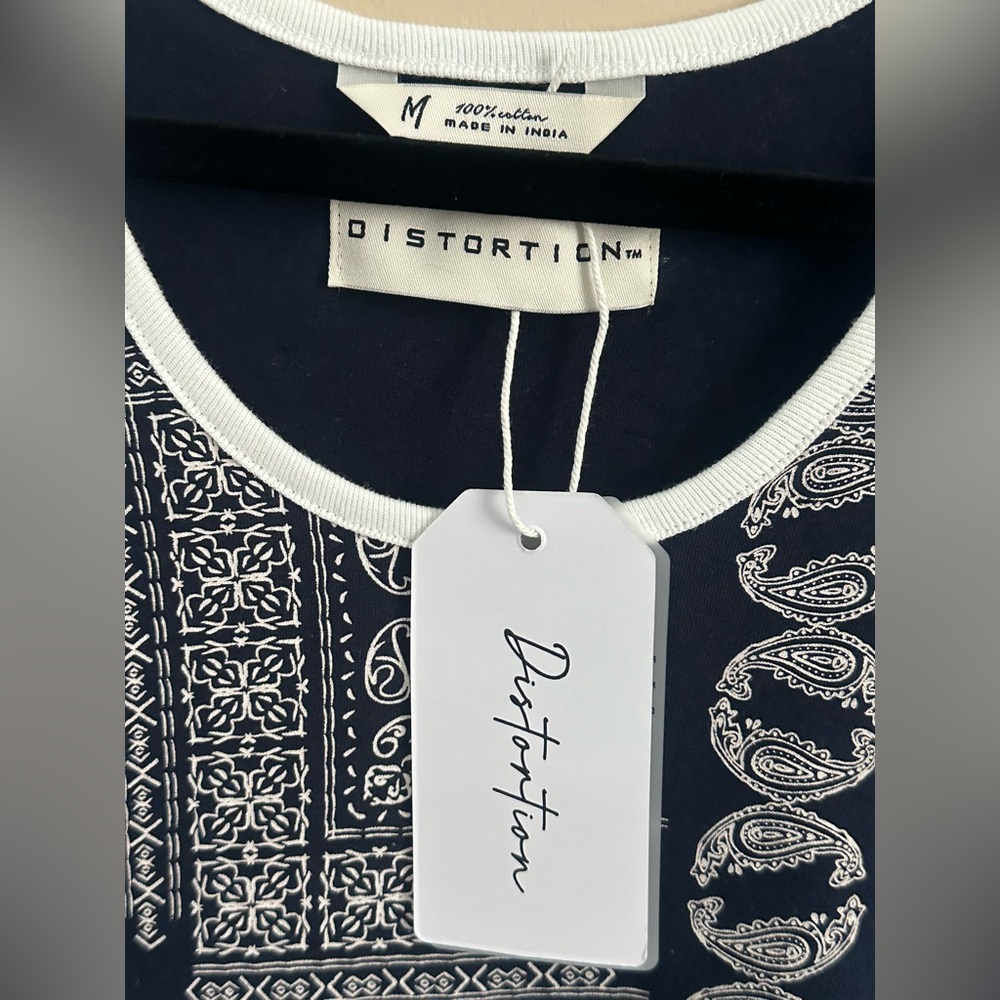 NWT Men's Navy Bandana Print Tank Top Size M - Picture 3 of 5